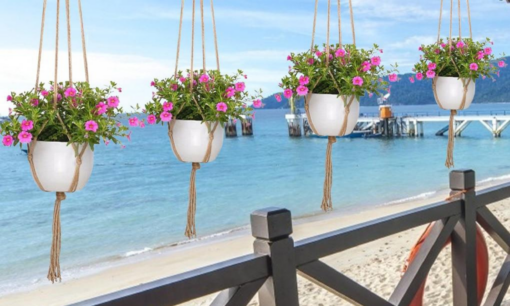 4, 8 or 12 Pcs Flower Basket Rope Macrame Wall Hanging Plant Pot Plants Hanger - Image 4