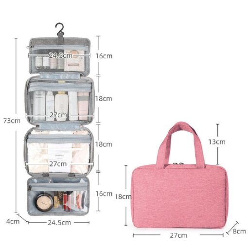 Travel Makeup Bag With Hanging Hooks-4 colors - Image 2