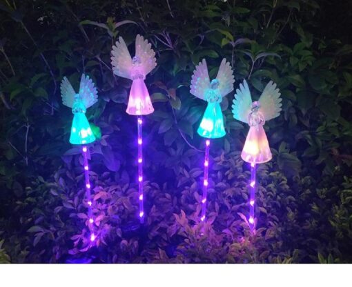 One or Two or Three Changing Colour Solar Angel LED Light - Image 14