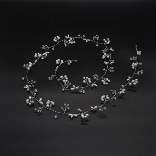 Extra Long Pearl and Crystal Beads Hair Accessories Set - Image 12