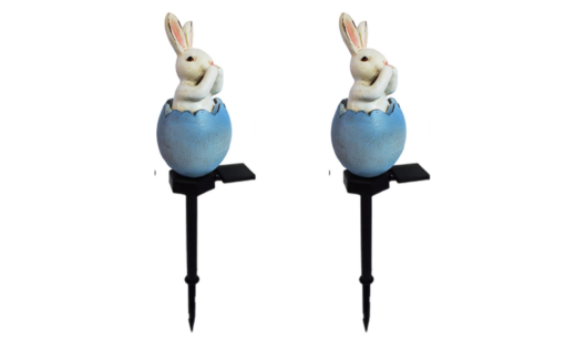 One or Two Solar Rabbit Shaped Sculpture Garden LED Light - Image 5