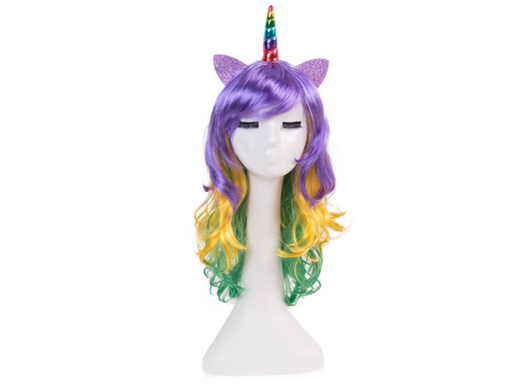 Adults Halloween Unicorn Wig with Horn and Ears - Image 2