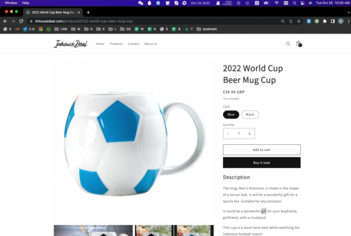 Qatar World Cup Football Style Beer Mug - Image 8