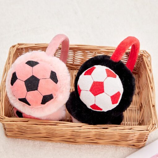 Football Design Winter Fluffy Kid Ear Warmers Earmuffs - Image 2