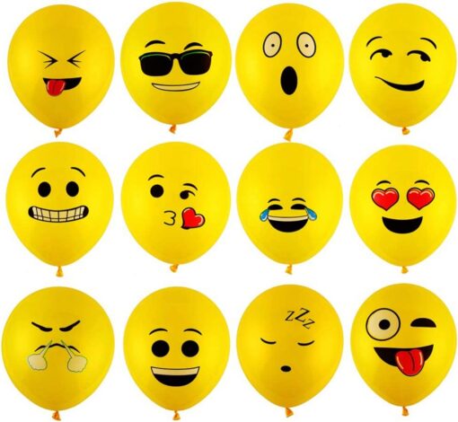 100 Pcs Emoji Party Latex Balloons 12 Inch - Image 3