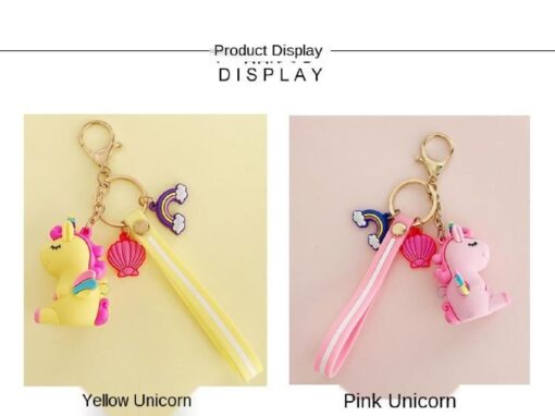 One or Five Silicone Unicorn Doll Key Chain Hanging Ring Ornaments - Image 3