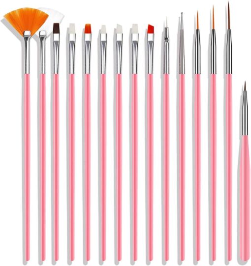 15 PCS/Set Phototherapy Manicure Tool Nail Art Pen Set Painted Pen Nail Brush - Image 3