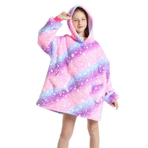 Kids Oversized Fluffy Hoodie Blanket - Image 24