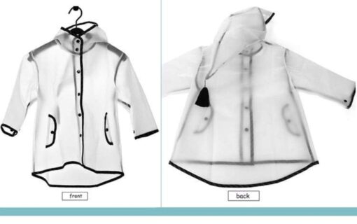 Durable Translucent Kids Rain Jacket Raincoat - - Image 8