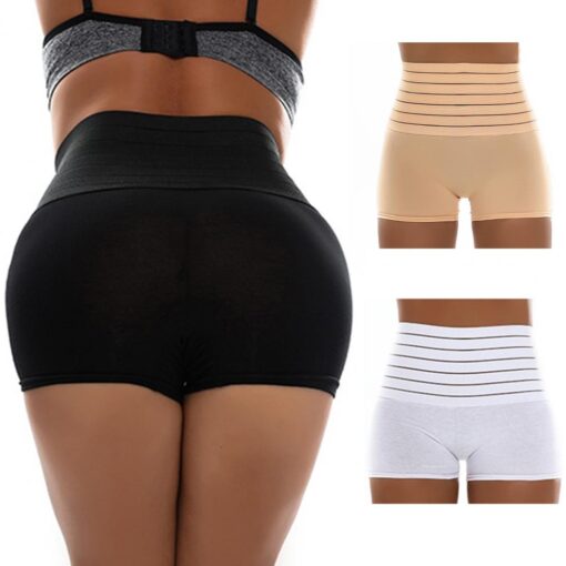 One or Two Seamless Panties High Waist Striped Slimming Tummy Pants - Image 10