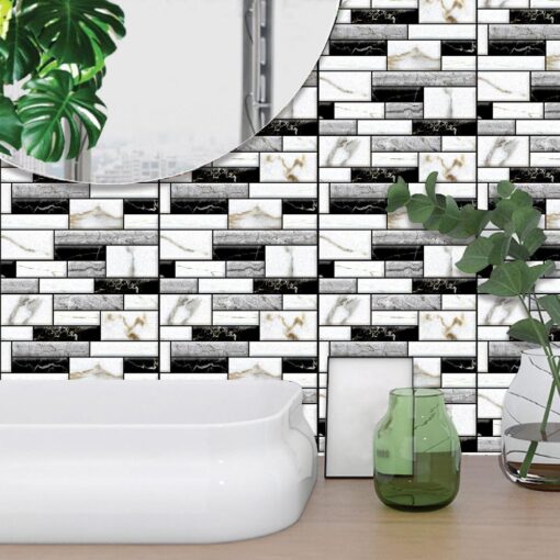 10 piece Waterproof PVC 3D Tile Brick Wall Sticker - Image 21