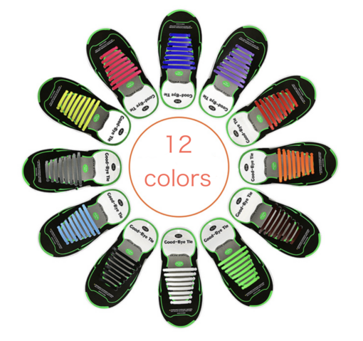 16 pcs Silicone Elastic Shoelaces