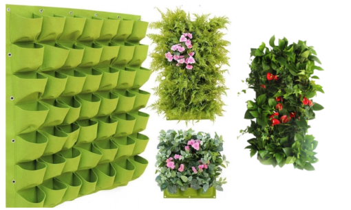 18, 25, 36, 49, or 64 Pockets Hanging Garden Wall Flower Planter Bag