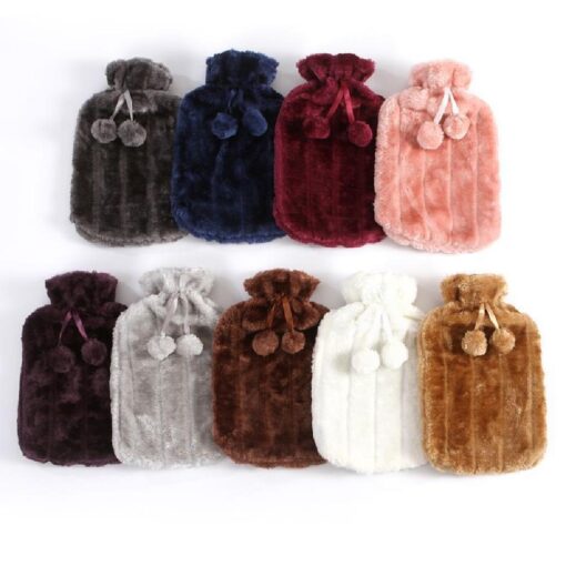 2L Rubber Hot Water Bottle with Faux Fluffy Cover - Image 8