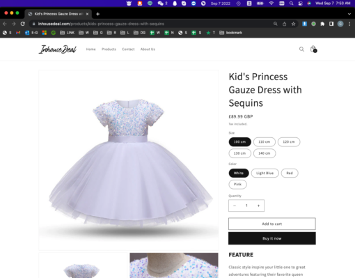 Kid's Princess Sequins Gauze Tutu Dress - Image 7