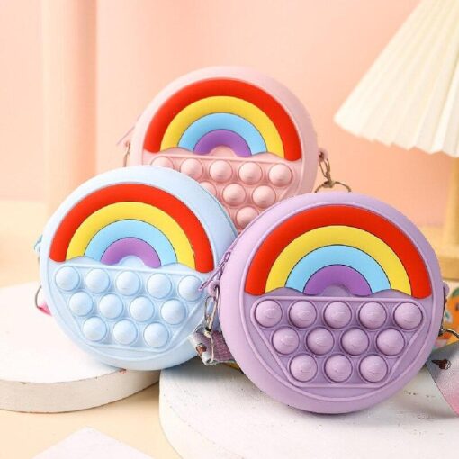 Rainbow Fidget Push Pop Bubble Shoulder Bag - Image 2