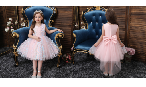 Kids Sleeveless Flower Princess Dress - Image 9