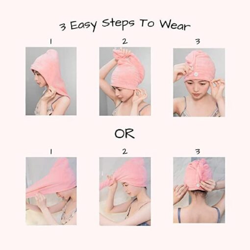 One, Two or Four Ultra Plush Microfiber Hair Towel Wrap - Image 9