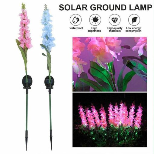 One,Two or Four  Solar Artificial Violets Flowers Lights - Image 30