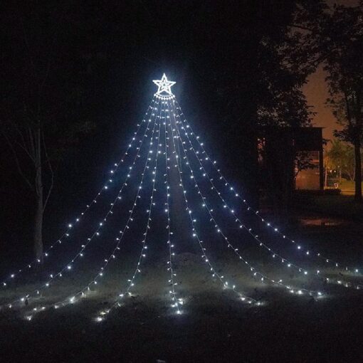 Christmas Solar Star Waterfall String Lights - Image 11