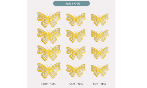 12 or 36 Pcs Metallic Art Butterfly Wall Sticker - Image 3