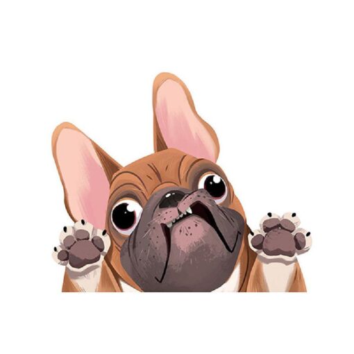 Cute Cartoon Bulldog Car Sticker - Image 3