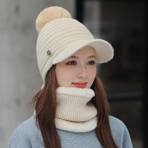 Women's Pom Cap with Optional 2in1 Mask and Neck Warmer - Image 5