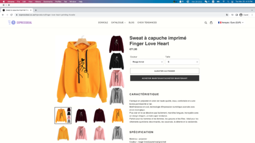 Finger Love Heart Printing Hoodie - Image 5