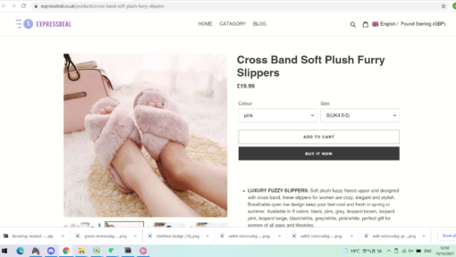 Cross Band Soft Plush Furry Slippers - Image 2