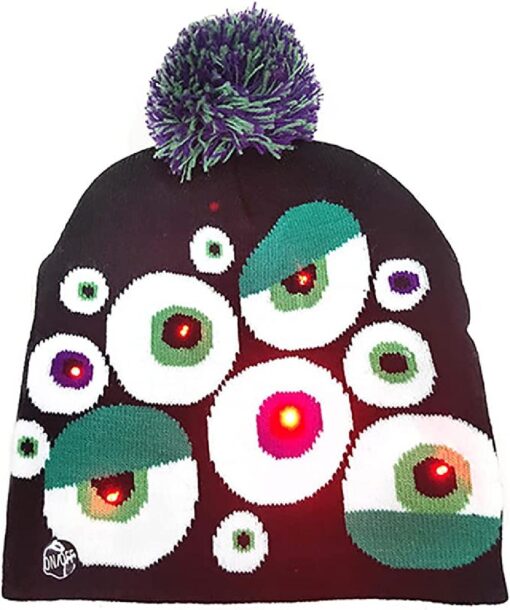 One or Two LED Halloween Beanie Hat - Image 17