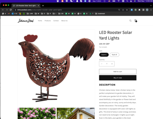 LED Rooster Solar Yard Lights - Image 5