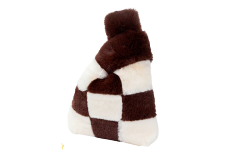 Soft Plaid Faux Fur Elegant Bag - Image 11