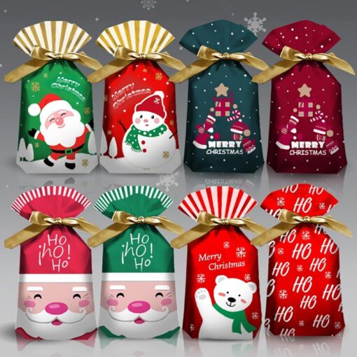 10 pcs Christmas Drawstring Gift Bag - Image 4