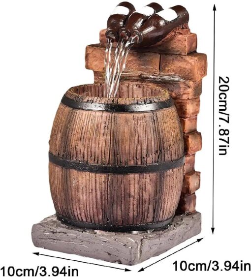 Resin Wine Bottle And Barrel Outdoor Water Fountain - Image 12