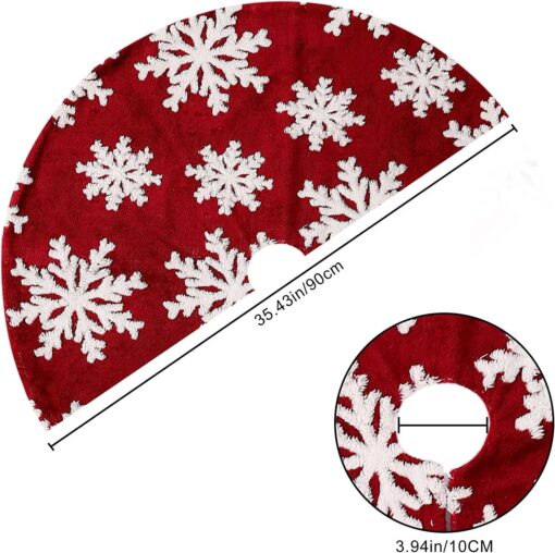 90 or 122CM Snowflake Faux Fur Christmas Tree Skirts - Image 2