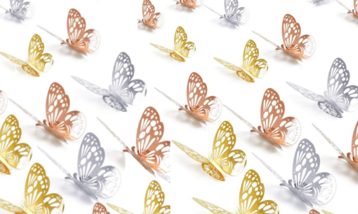 12 or 36 Pcs Metallic Art Butterfly Wall Sticker - Image 9