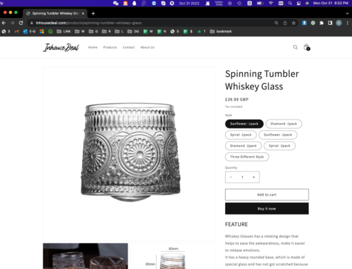 Spinning Tumbler Whiskey Glass - Image 5