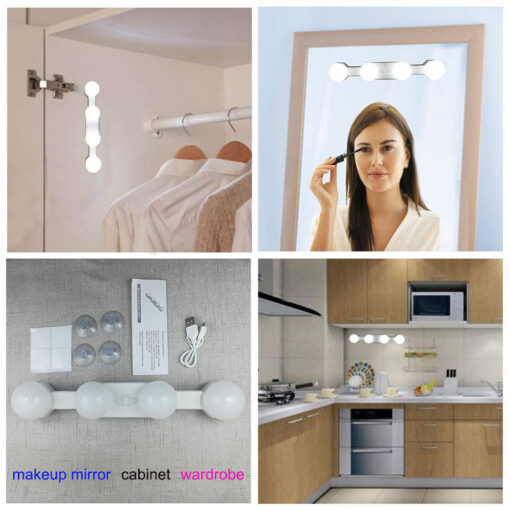 One Two or Three USB 4 Led Bulbs Portable Makeup Light bulb - Image 8