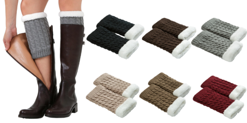 One or Two Pairs Women Knitted Leg Warmers Socks - Image 10