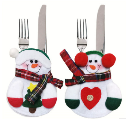 6 Piece Christmas tableware cutlery bag