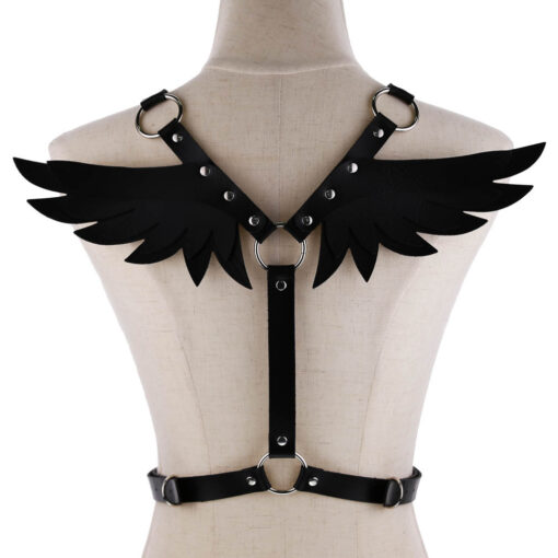 PU Leather Adjustable Chest Angel Wings - Image 2