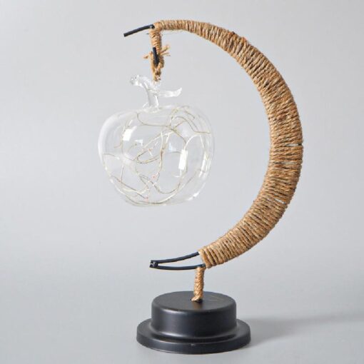 Led Half Moon Rattan Lamp - Image 2