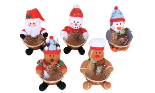 One or Five Christmas Candy Storage Basket Decoration