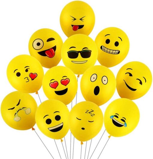 100 Pcs Emoji Party Latex Balloons 12 Inch - Image 10