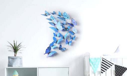 12 or 60 Multicolor Butterfly Wall Stickers