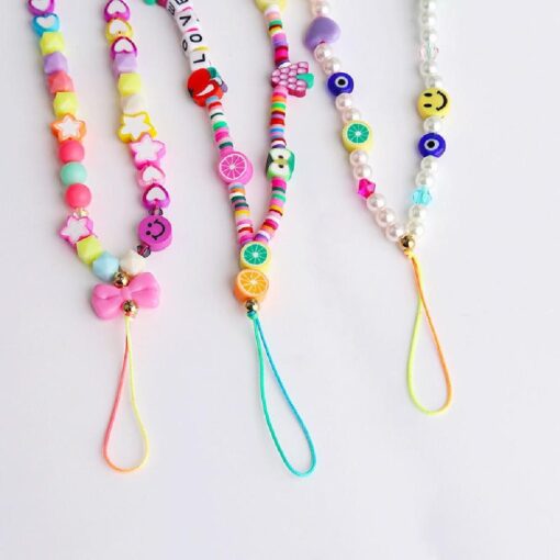 One or Three Rainbow Color Beaded Phone Chain - Image 12