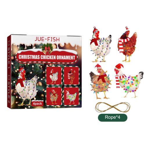 Four-Piece Christmas Scarf Chicken Ornament Sets Relaunch 2022-11-0 - Image 9