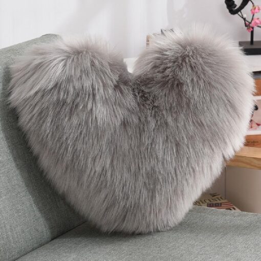 Fluffy Heart Shape Pillow - Image 2