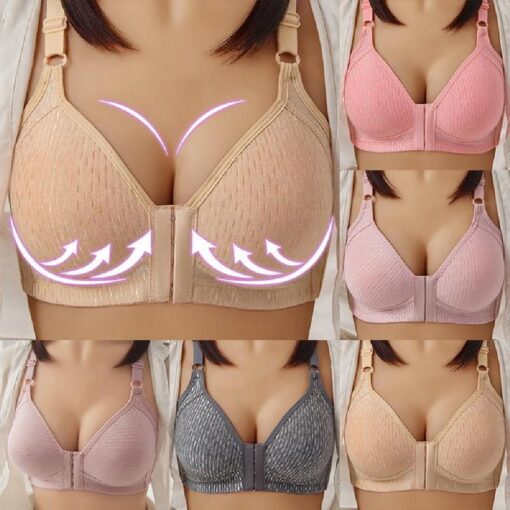 Comfortable Breathable Front Closure Push Up Bra - Image 2