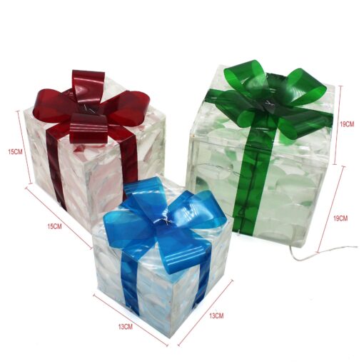 Set of 3 Christmas 60 LED Lighted Gift Boxe - Image 6